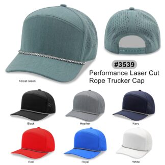 5 Panel Sport Trucker Cap w/Laser Cut Mesh Back (3539)