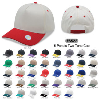 5 Panels 2Tone Snapback Cap(6522)
