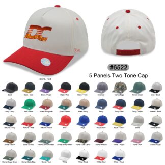 5 Panels 2Tone Snapback Cap(6522)