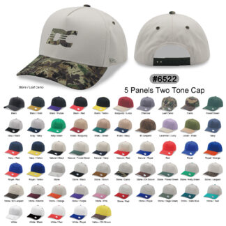 5 Panels 2Tone Snapback Cap(6522)