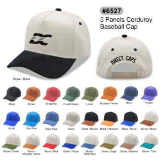 5 Panel Corduroy twotone Snapback Cap (6527)