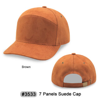 7 Panel Suede Cap (3533)