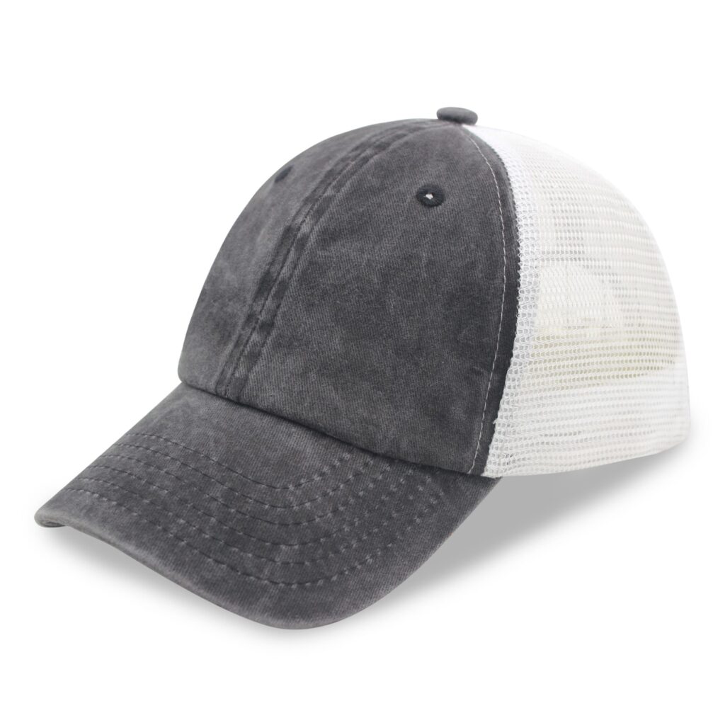 6 Panel Low Profile Trucker Cap Garment Washed Pigment Dyed Soft Mesh ...